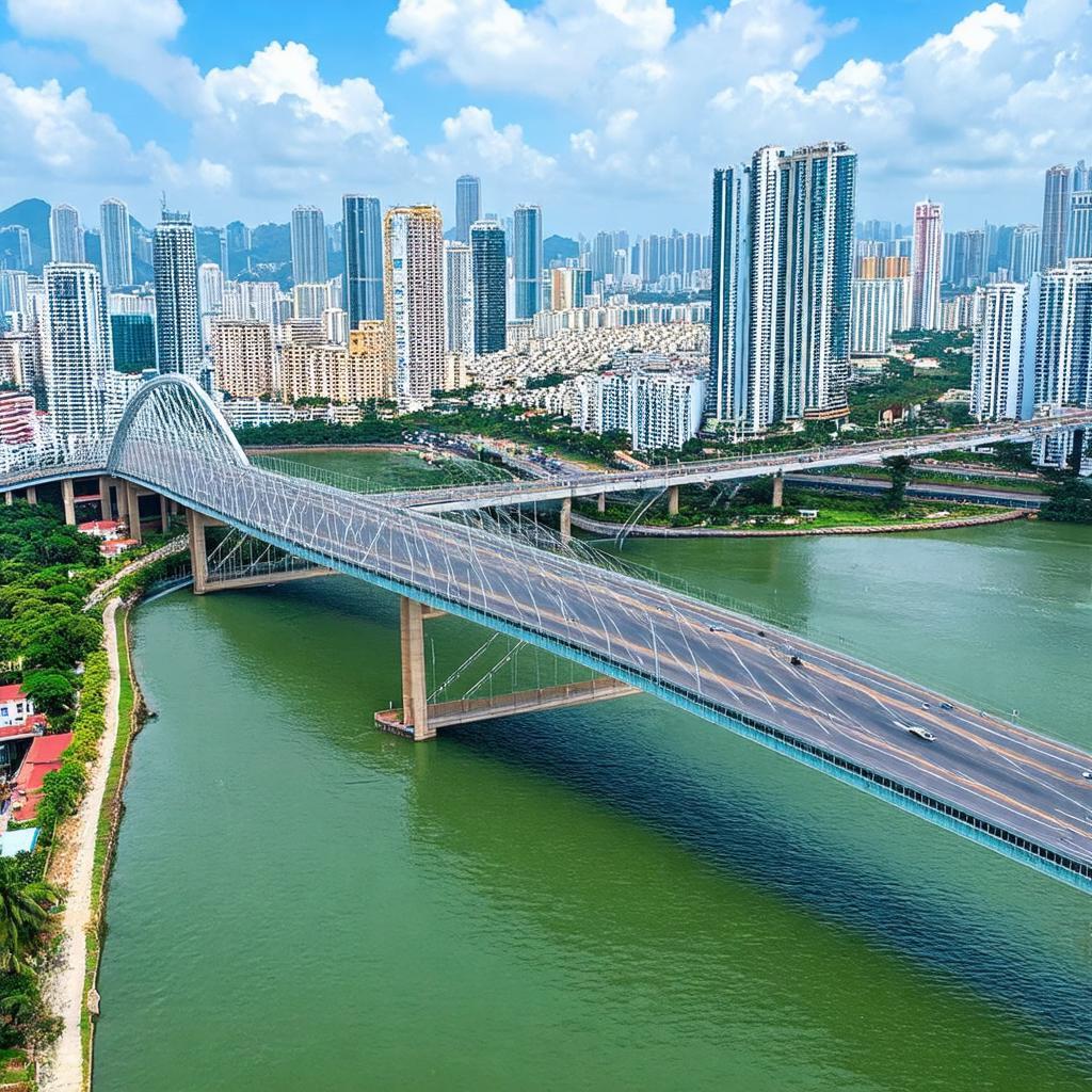 Hinh anh Cầu Cẩm Lệ biểu tượng cho sự phát triển kết nối Quận Cẩm Lệ Đà Nẵng