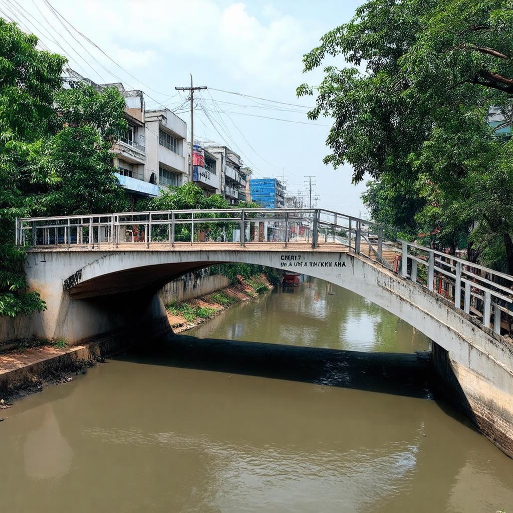 Cầu Đa Khoa ở Quận 7, TP.HCM, một điểm giao thông huyết mạch kết nối các tuyến đường chính.