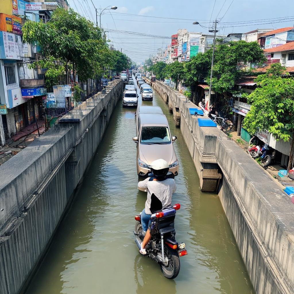Cầu Dừa trên đường Lê Văn Khương, Quận 12, một điểm mốc đô thị sầm uất.