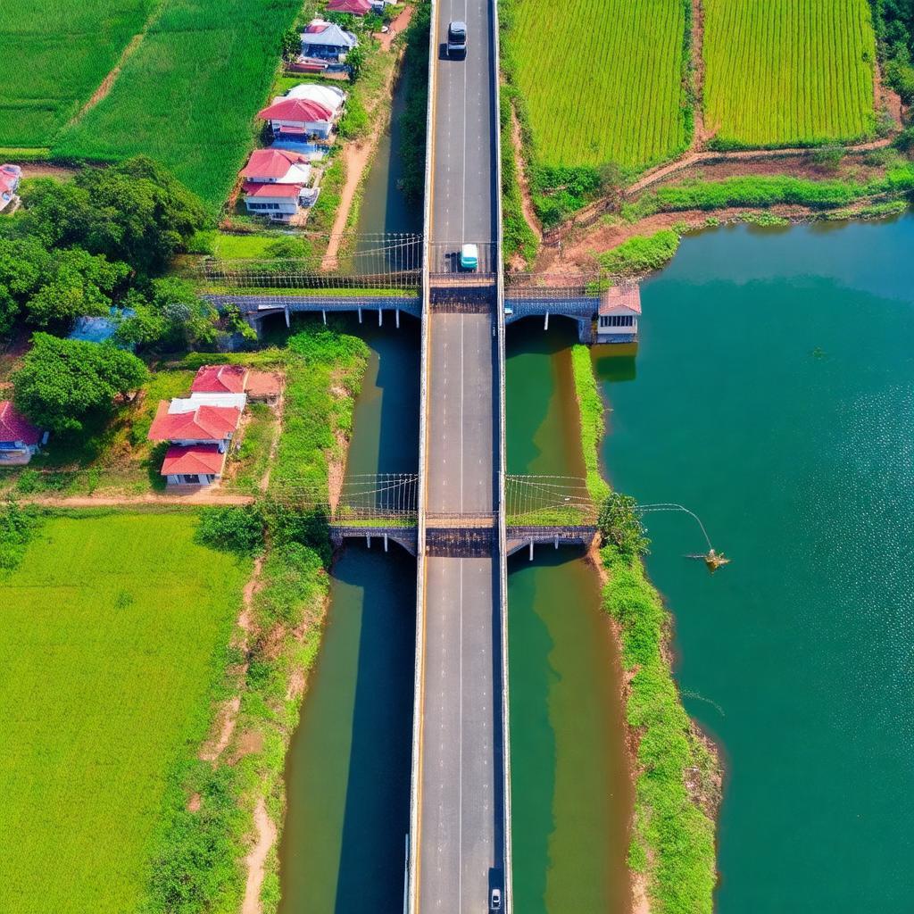 Cầu Hà Dục, Hà Dục, Chương Mỹ, Hà Nội nhìn từ trên cao, cho thấy vị trí địa lý và kết nối giao thông