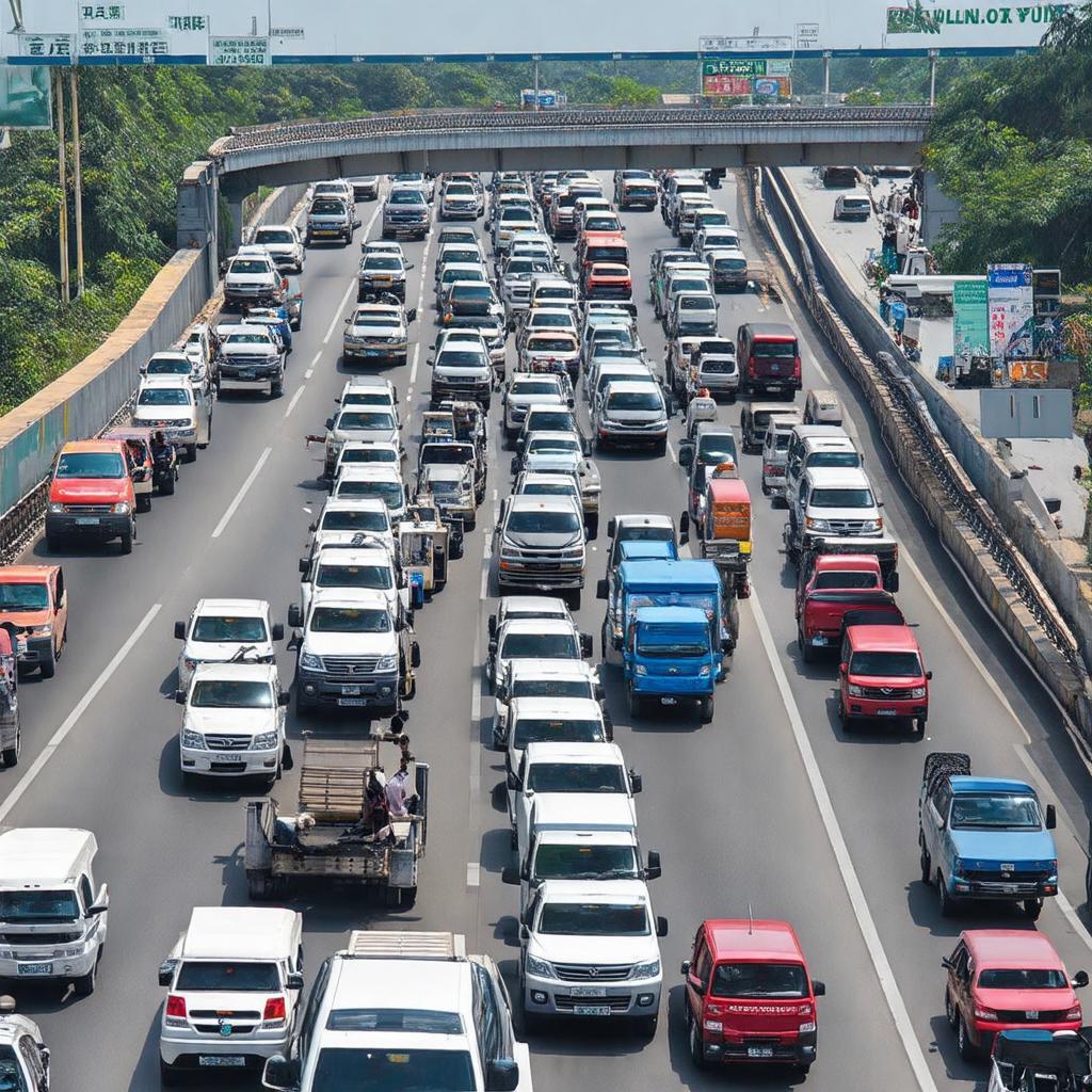 Giao thông cao điểm tại khu vực Cầu Ông Bồ và trạm thu phí trên ĐT 743B Bình Dương