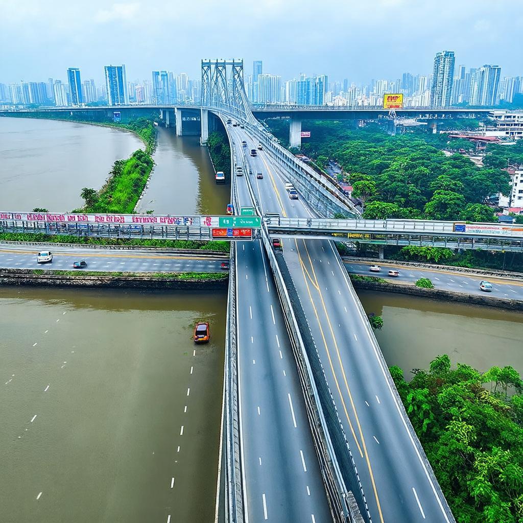 Cầu Thanh Đa nối bán đảo Thanh Đa với đường Xô Viết Nghệ Tĩnh, Quận Bình Thạnh.