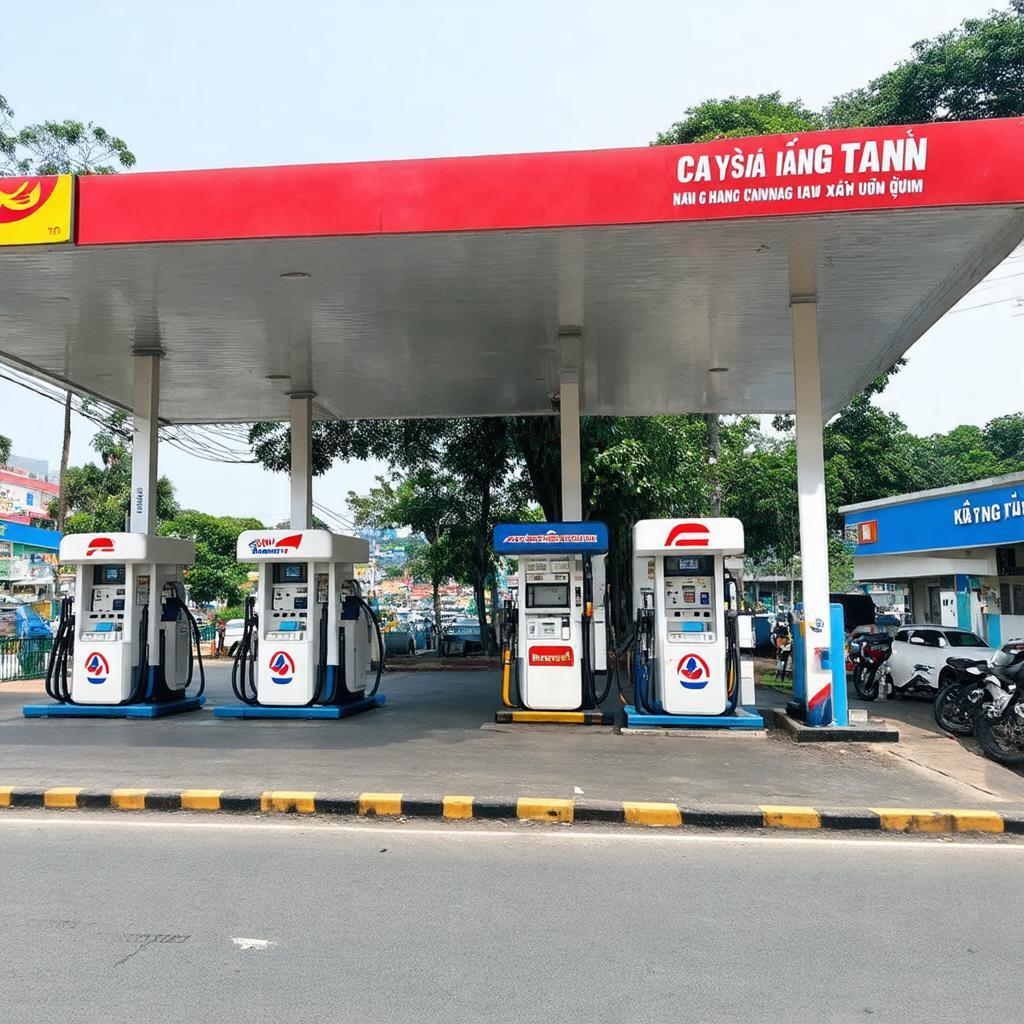 Hinh anh tong quan Cây xăng Đồng Tân, ĐT 743B, phuong Di An nhin tu mat duong