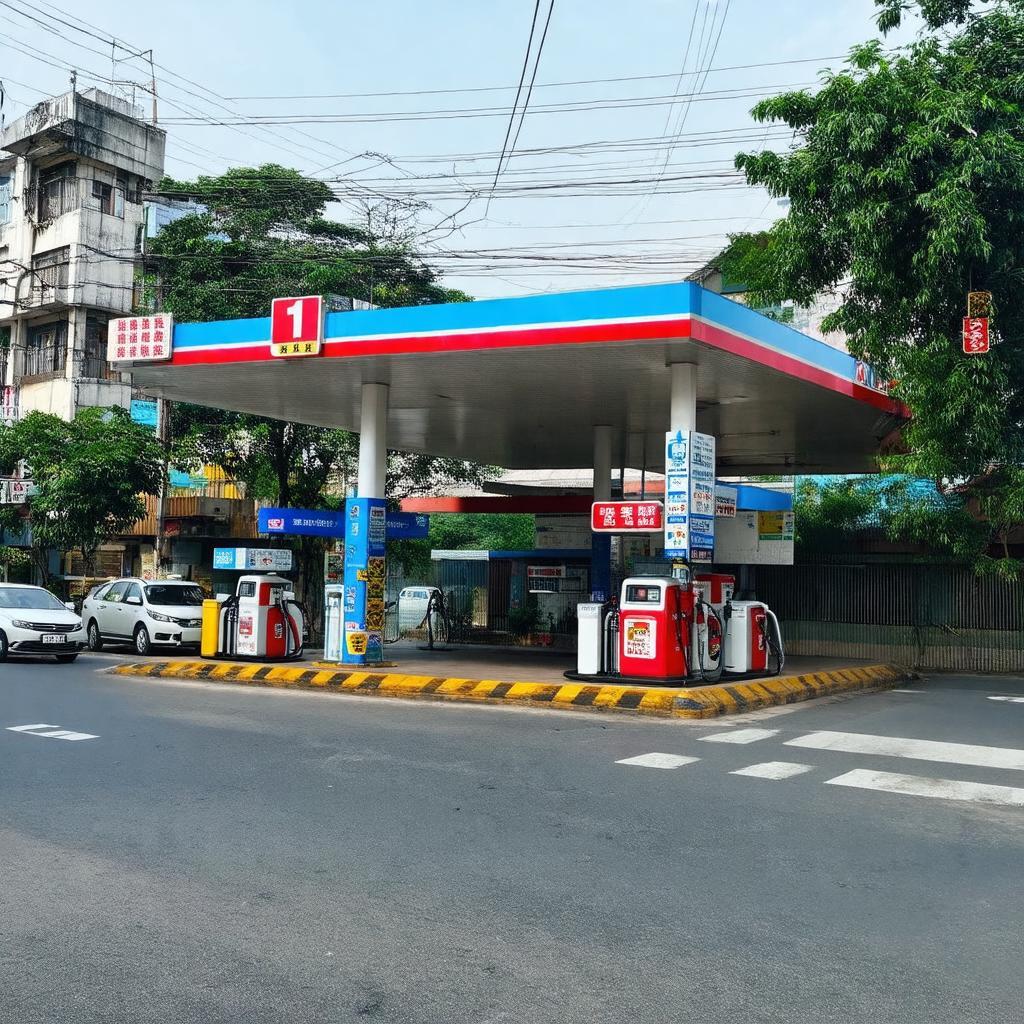 Vị trí đắc địa của Cây xăng Hàng Bún 1 tại ngã ba Hàng Bún và Nguyễn Trung Trực, Ba Đình