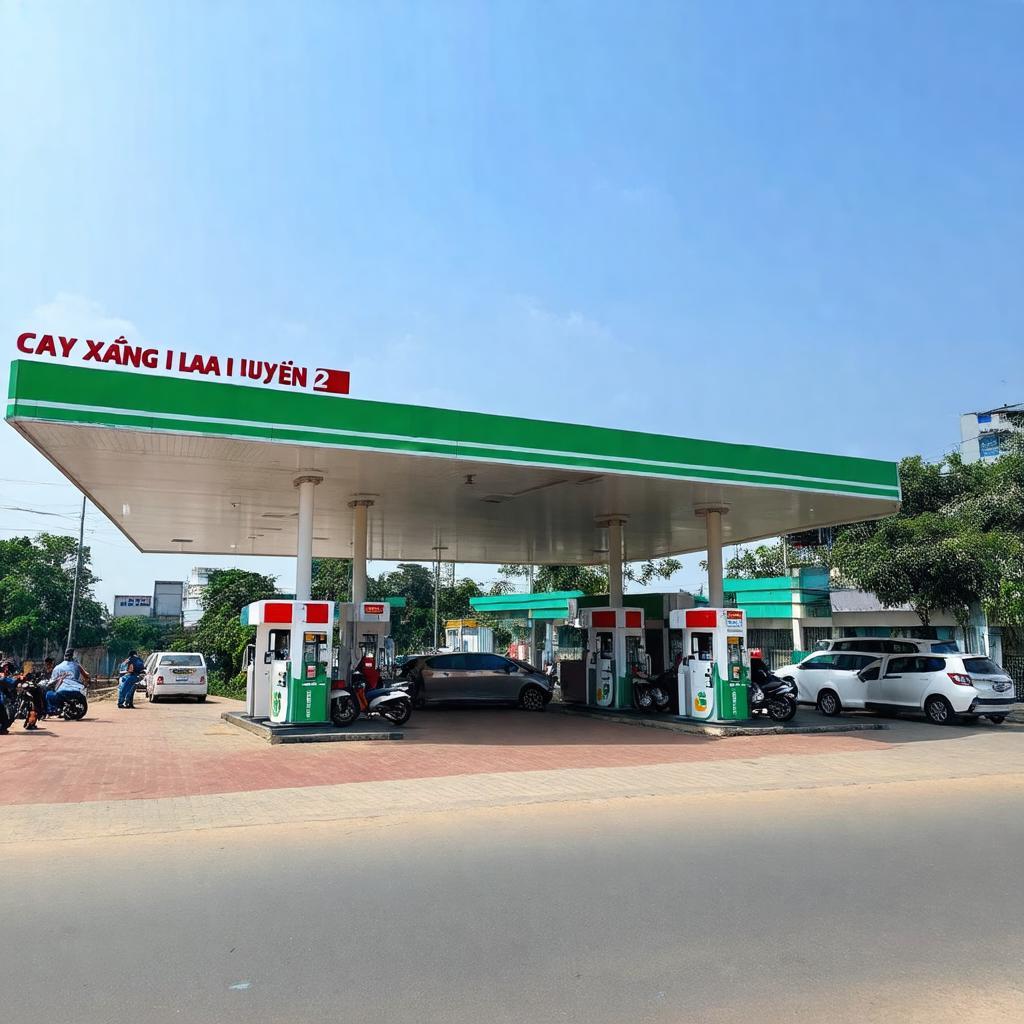Toàn cảnh cây xăng Lai Uyên 2 trên đường 22/12, phường An Phú, Thuận An