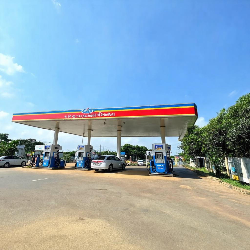 Hình ảnh cửa hàng xăng dầu Phương Trang tại 486 QL 13 Thủ Đức, dễ dàng nhận diện từ xa