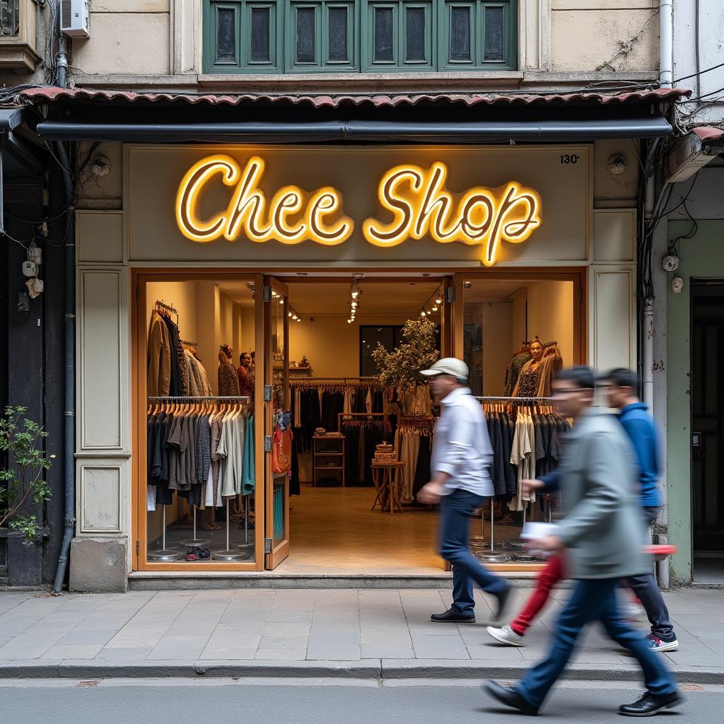 Mặt tiền Chee Shop 1026 Láng, Đống Đa Hà Nội giúp dễ dàng nhận biết địa chỉ mua sắm