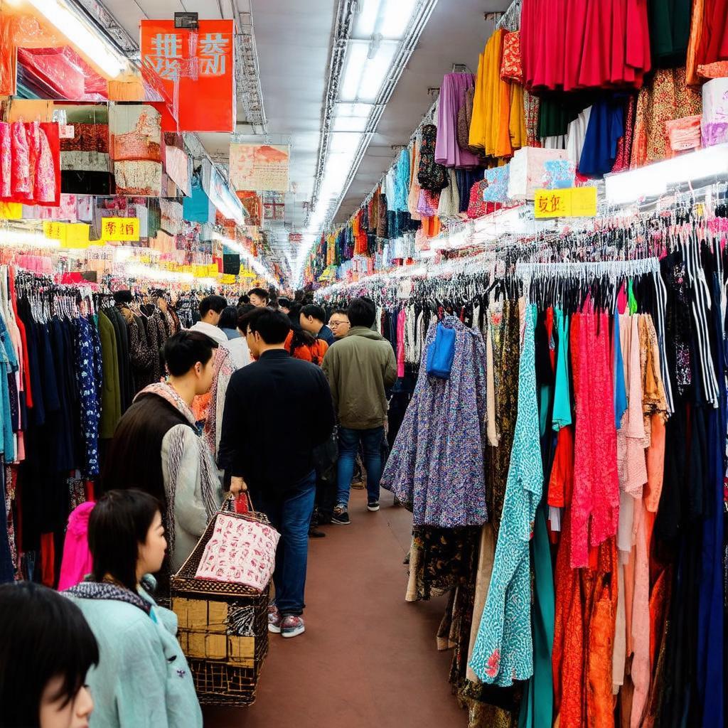 Bên trong Chợ An Đông nhộn nhịp với nhiều sạp hàng quần áo