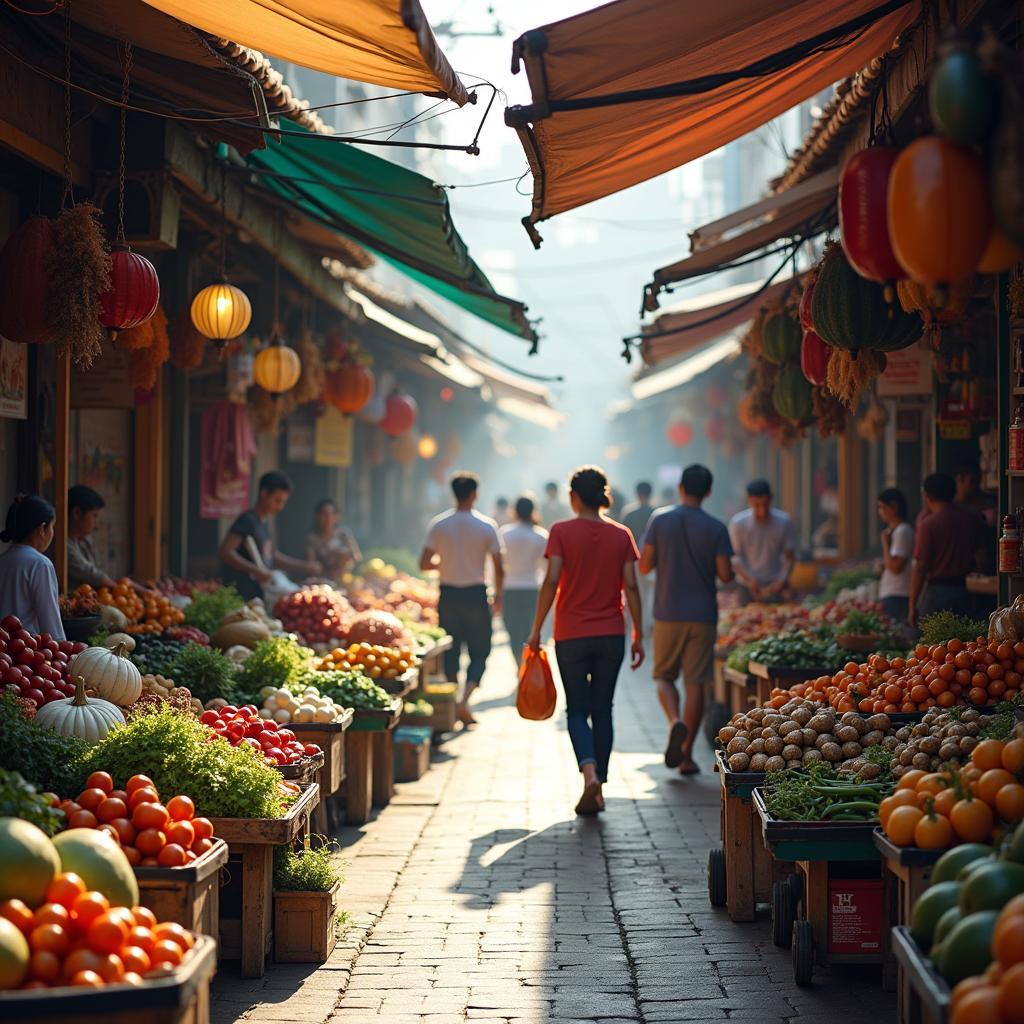Chợ Bình Thuận 2 ấp Bình Thuận An Phú Thuận An Bình Dương với khung cảnh nhộn nhịp buôn bán