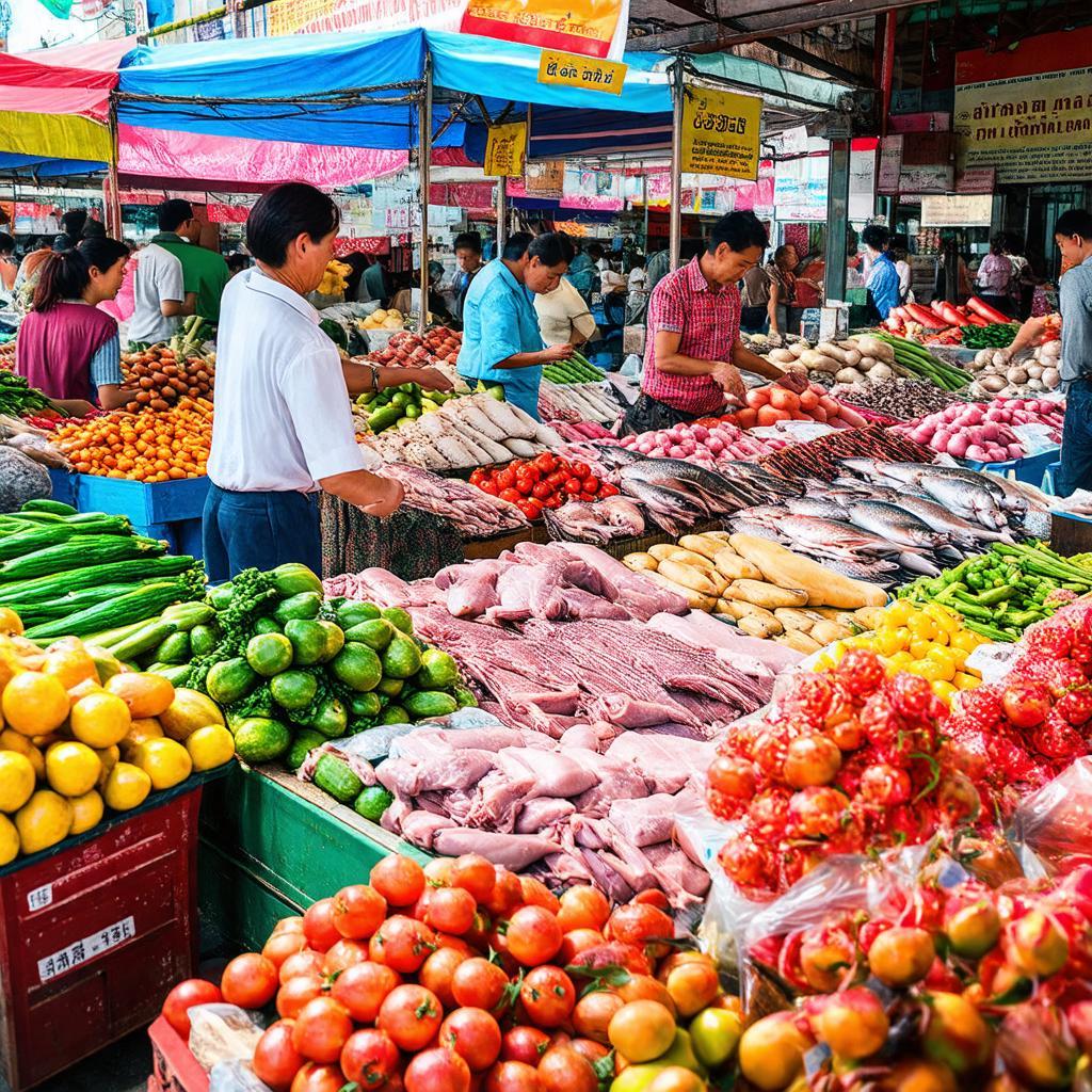 Canh mua ban nong san, thuc pham tuoi song phong phu tai Cho Dak Ly, Buon Ma Thuot