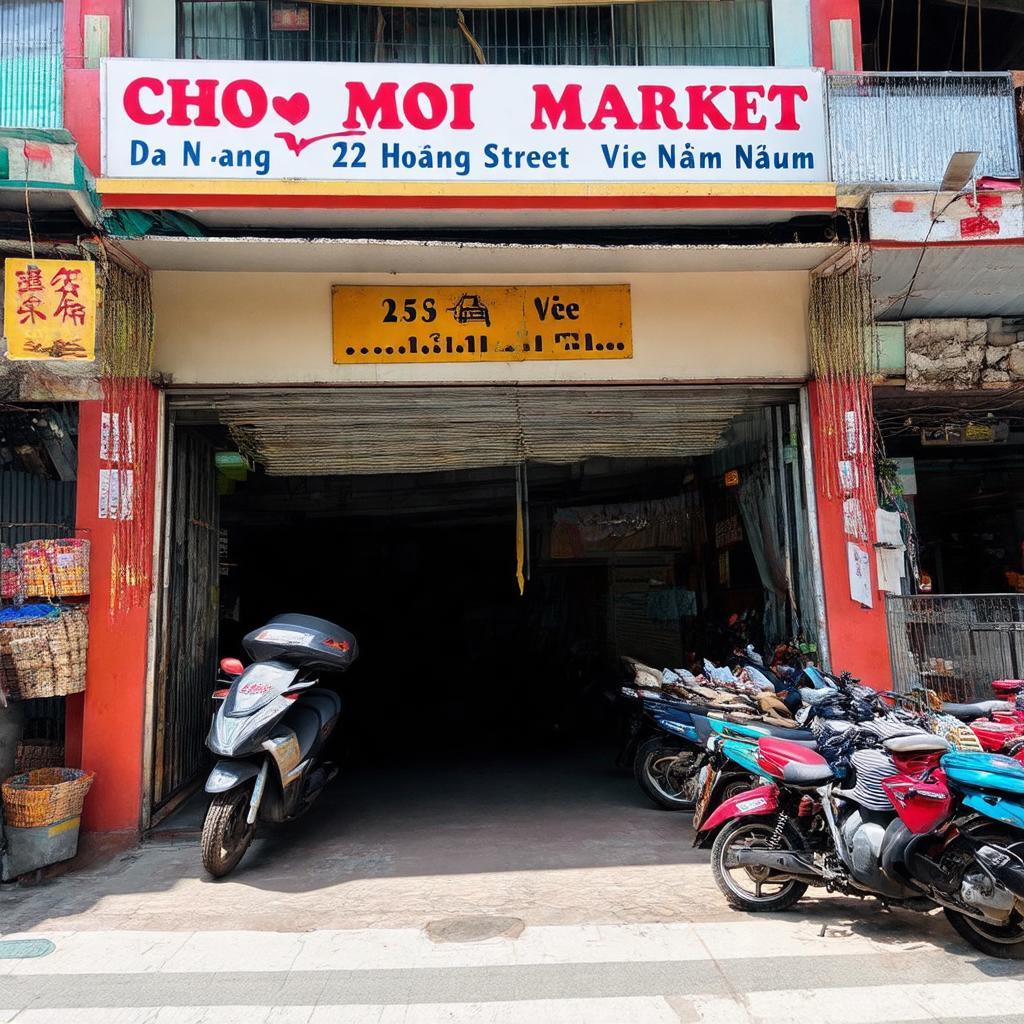 Cổng chợ Mới Đà Nẵng trên đường Hoàng Diệu sầm uất tại trung tâm quận Hải Châu.