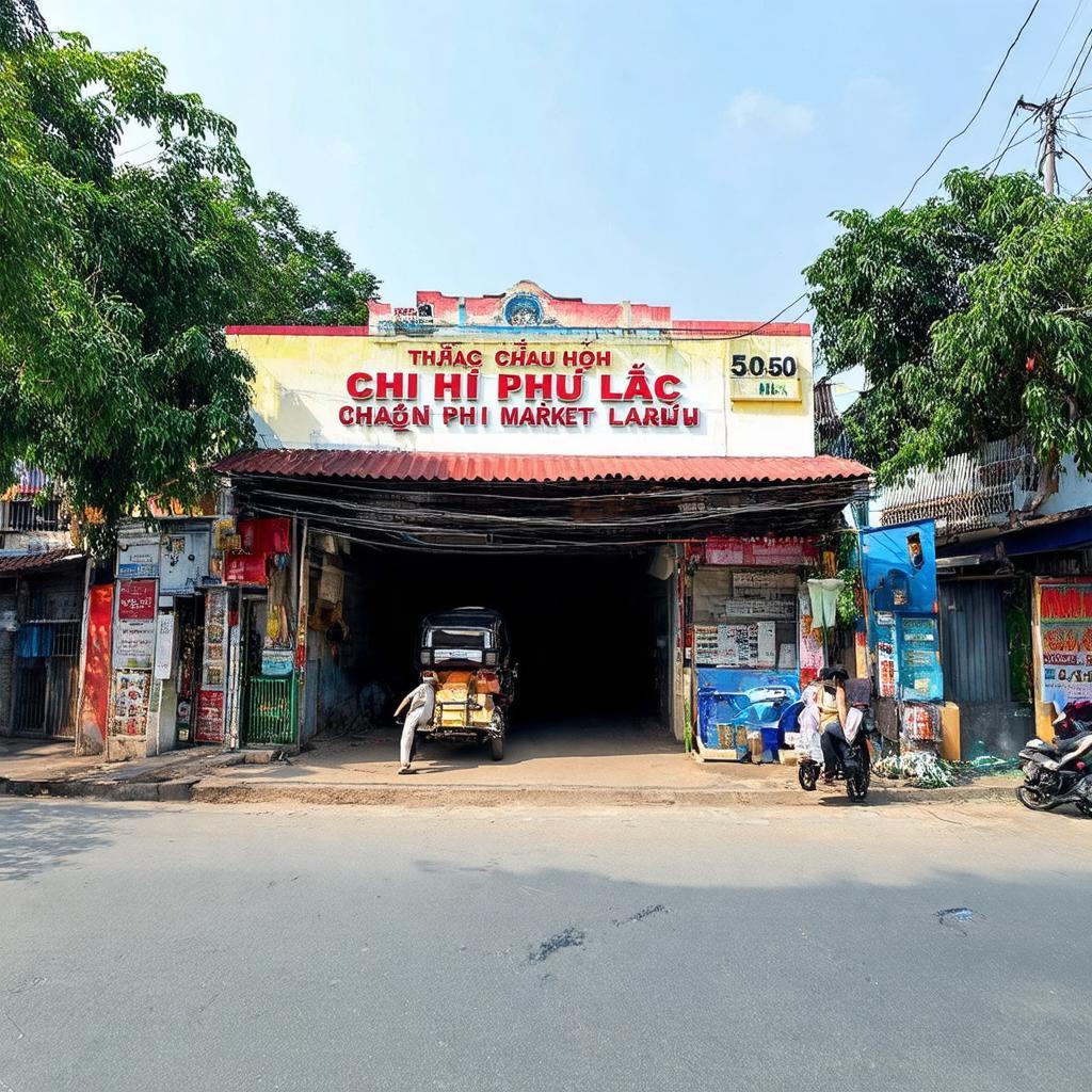 Địa điểm chợ Phú Lạc nằm ngay mặt tiền quốc lộ 50 xã Phong Phú Bình Chánh