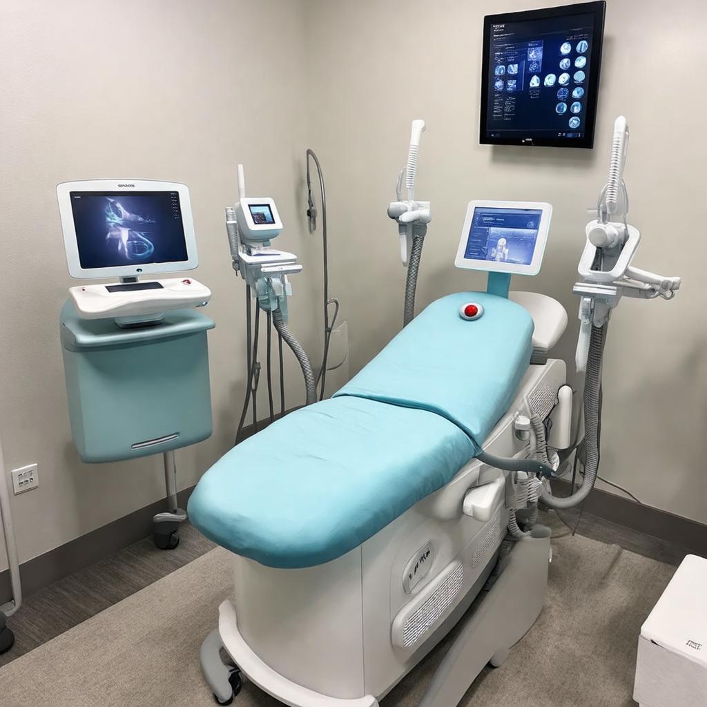 Máy móc, thiết bị công nghệ cao tại Viện Thẩm Mỹ Khơ Thị Quận 1 cho liệu trình da, trẻ hóa.