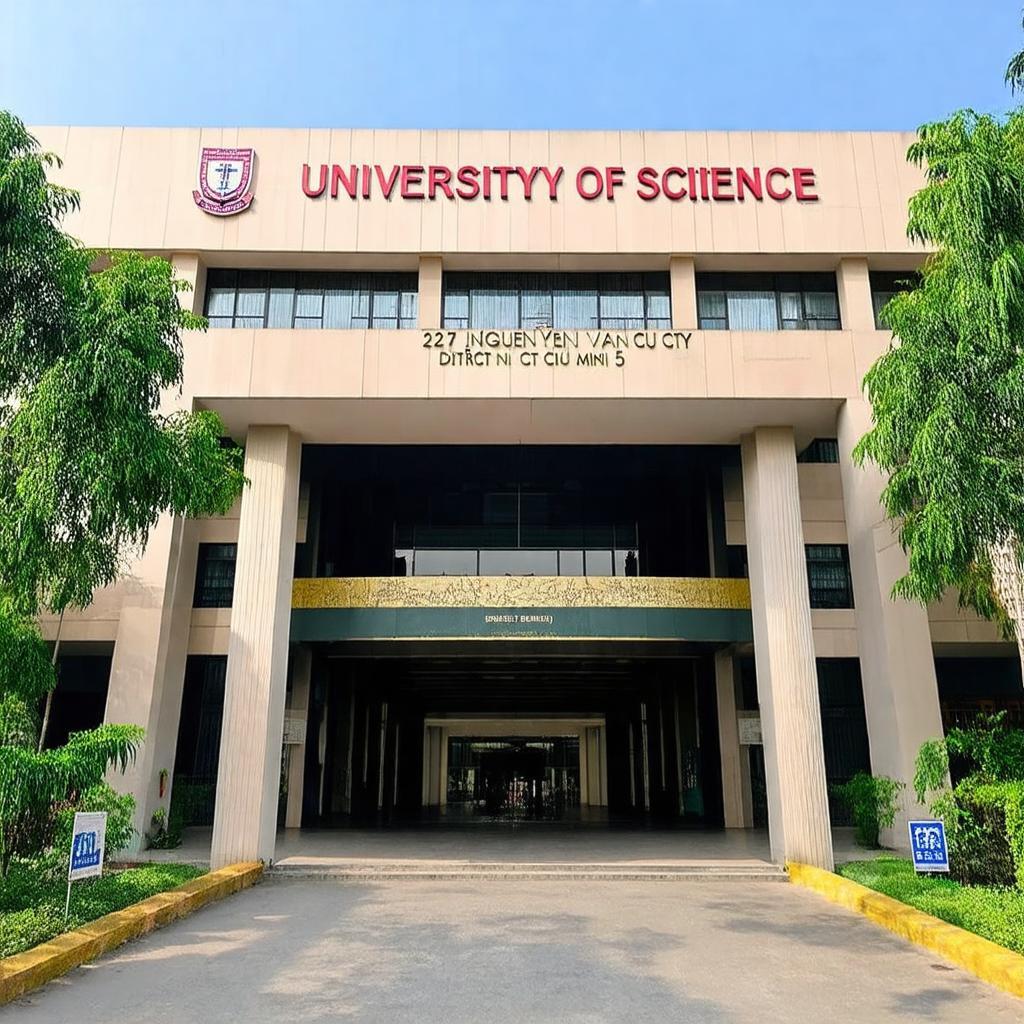Hình ảnh cổng chính trường ĐH Khoa Học Tự Nhiên 227 Nguyễn Văn Cừ Quận 5