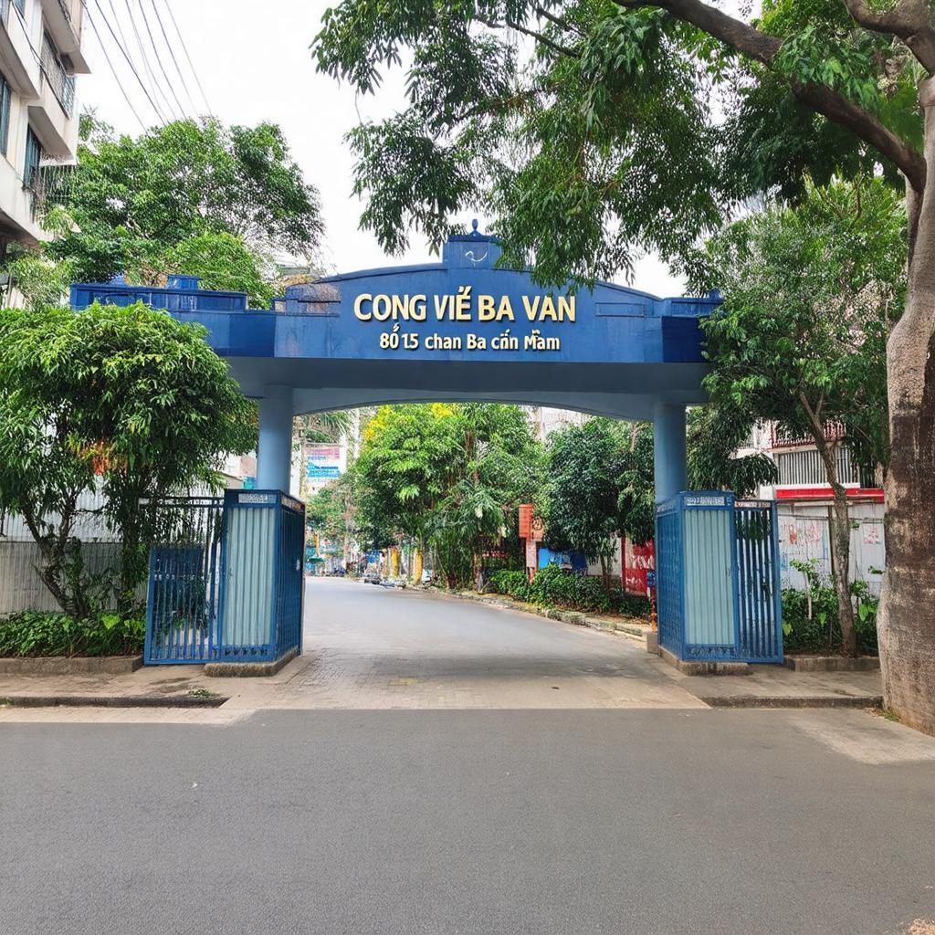 Tấm biển hoặc khung cảnh cho thấy địa chỉ Công viên Ba Vân, 80/15 Ba Vân, Tân Bình