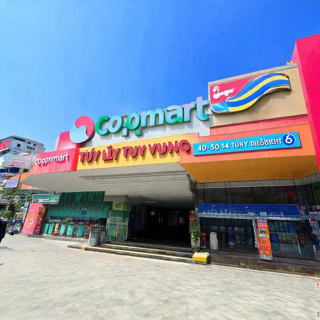 Toàn cảnh bên ngoài Co.opmart Tuy Lý Vương tại số 40-54 Tuy Lý Vương Quận 8 với mặt tiền rộng rãi