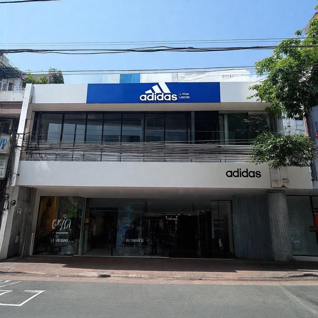 Ngoại cảnh cửa hàng Adidas chính hãng tại đường Lê Văn Sỹ, Quận Phú Nhuận sầm uất.