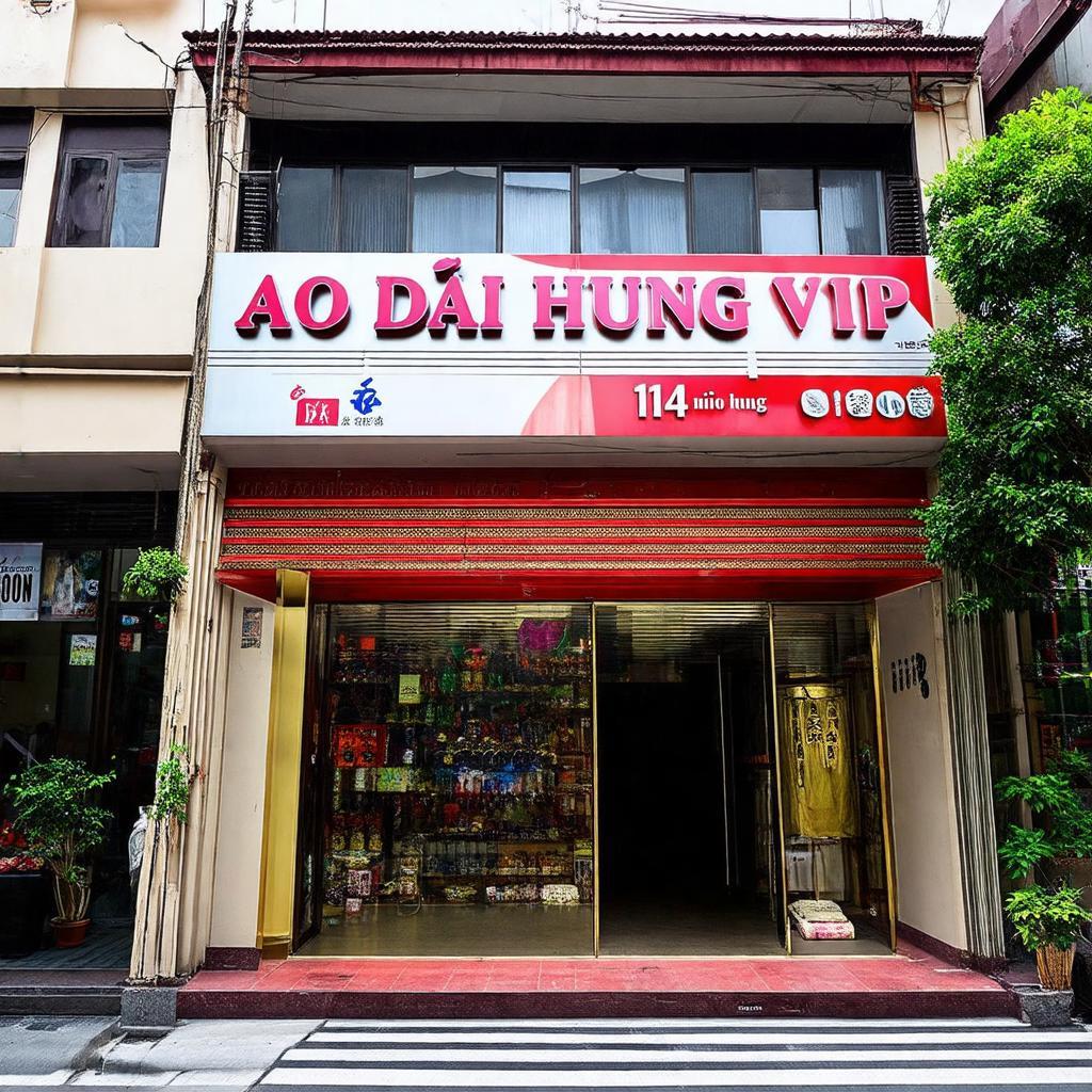 Mặt tiền cửa hàng Áo dài Hương VIP tại địa chỉ 104 Phố Huế, Hai Bà Trưng, Hà Nội