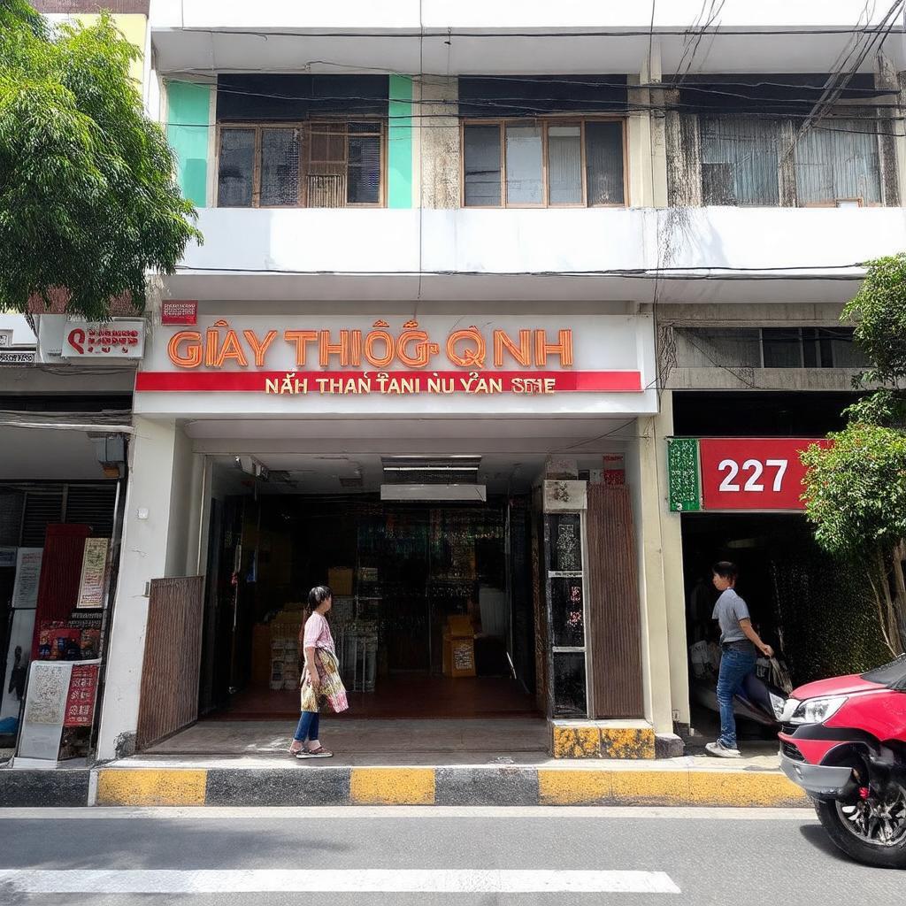 Mặt tiền cửa hàng Giày Thượng Đình tại số 277 đường Nguyễn Trãi, quận Thanh Xuân, Hà Nội