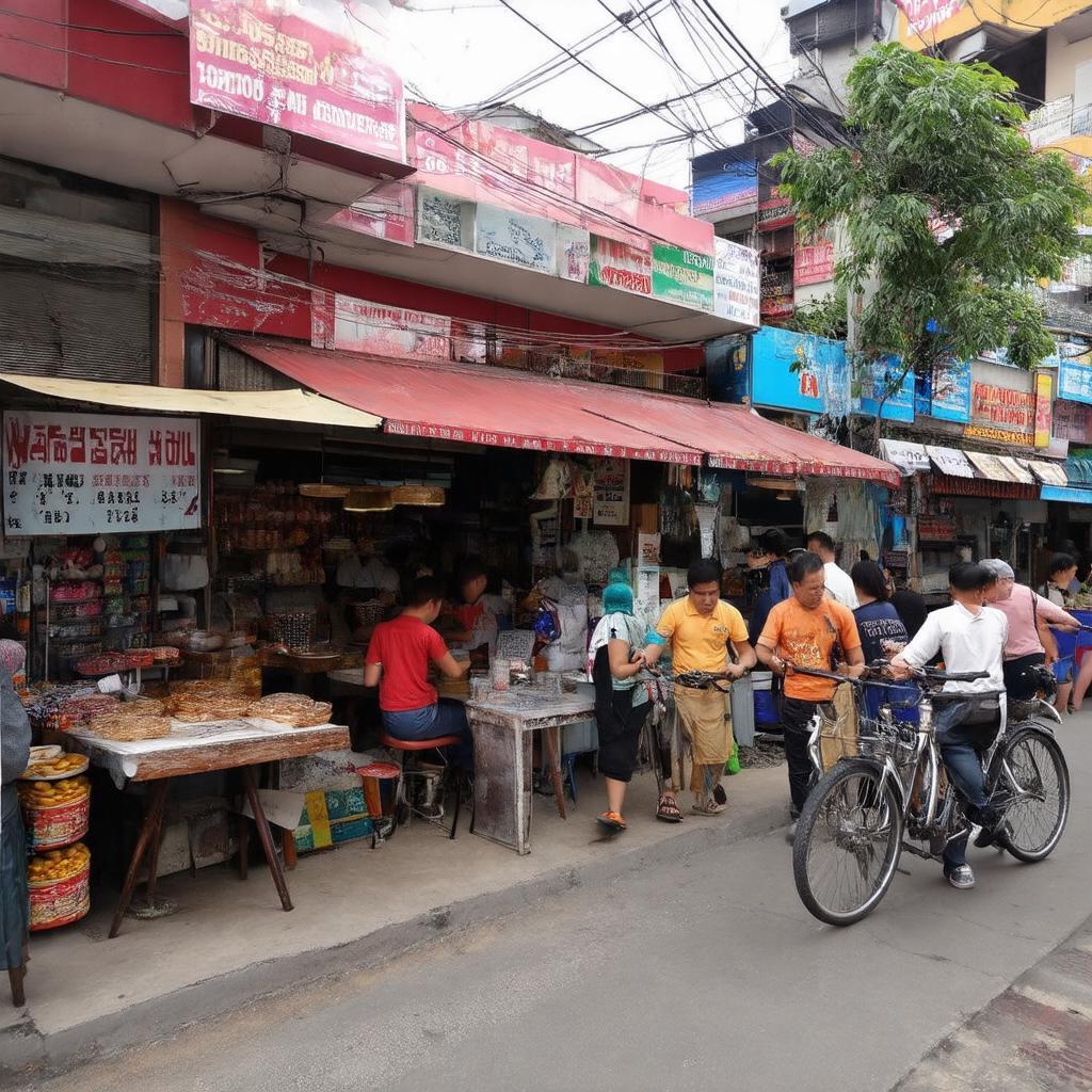 Một góc cửa hàng tấp nập trên Phố An Hòa Mộ Lao