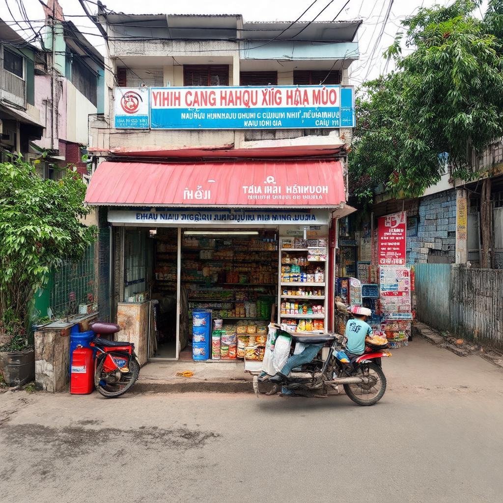 Cửa hàng tiện ích nhỏ ven đường gần khu vực 29 Khương Hạ, phục vụ nhu cầu hàng ngày.