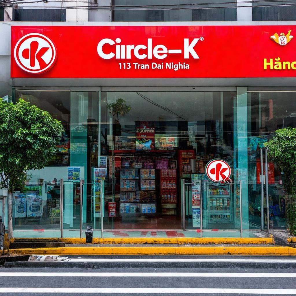 Hinh anh ben ngoai cua hang Circle K 113 Tran Dai Nghia Ha Noi giup ban nhan dien de dang