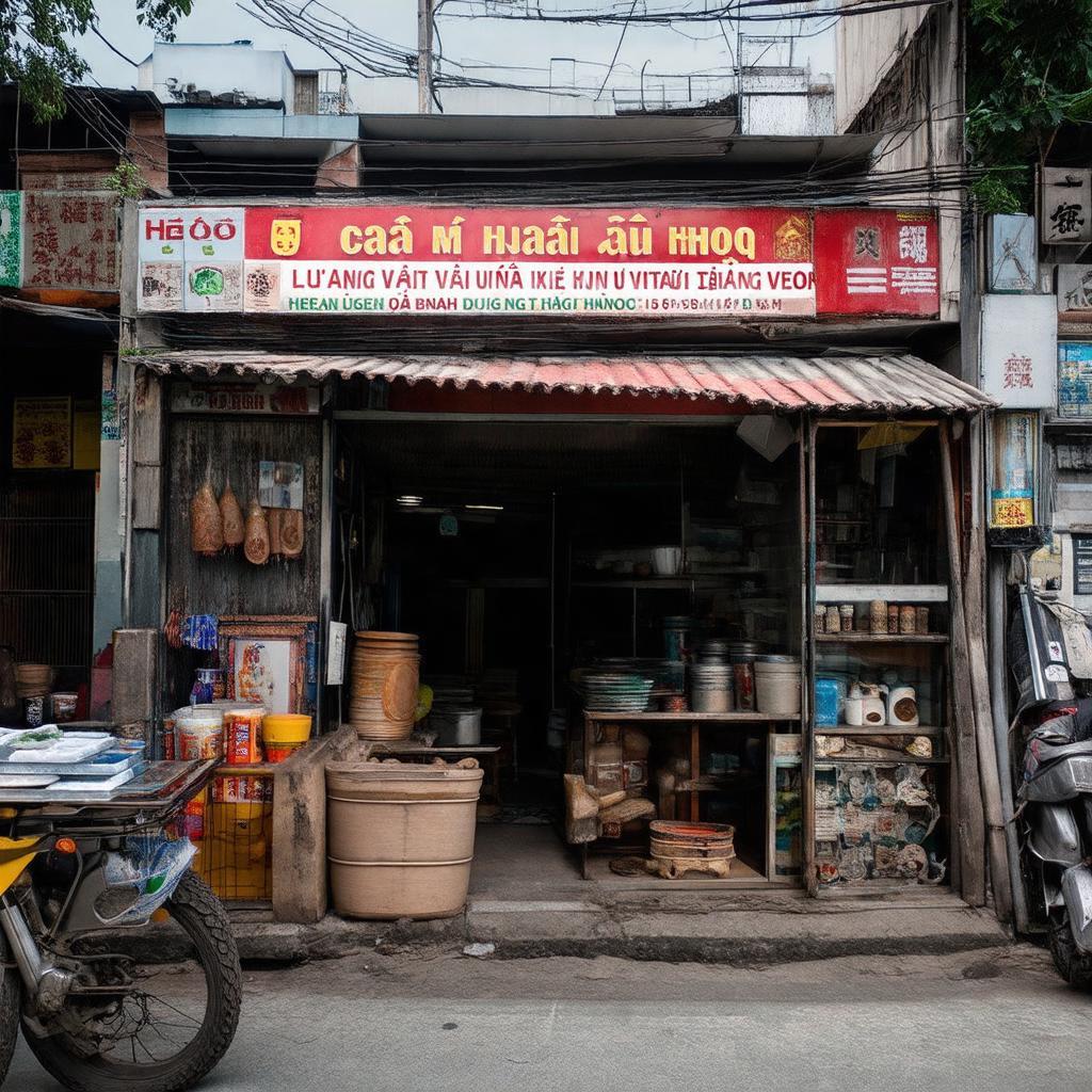 Một cửa hàng truyền thống trên Phố Cao Đạt, thể hiện nếp sống sinh hoạt của người dân địa phương