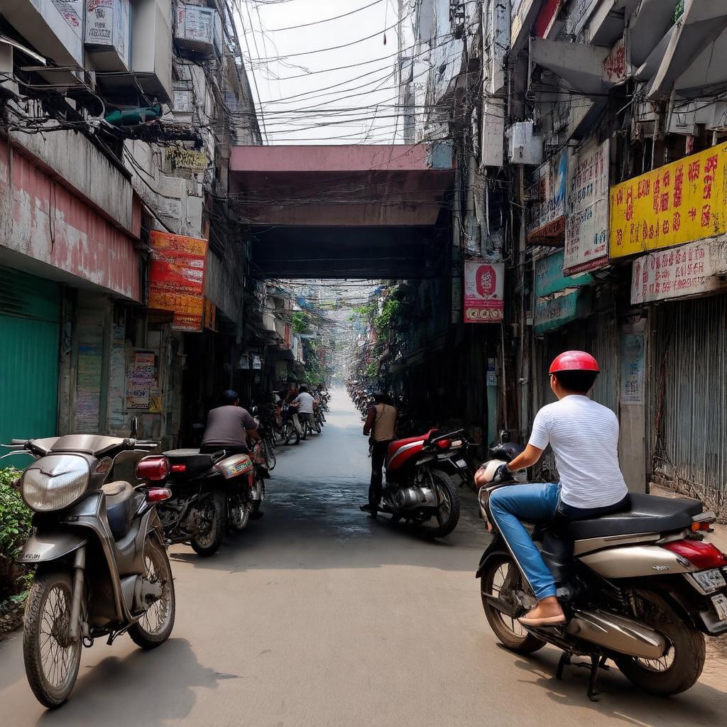Cửa ngõ 155 Cầu Giấy với dòng người và phương tiện qua lại tấp nập