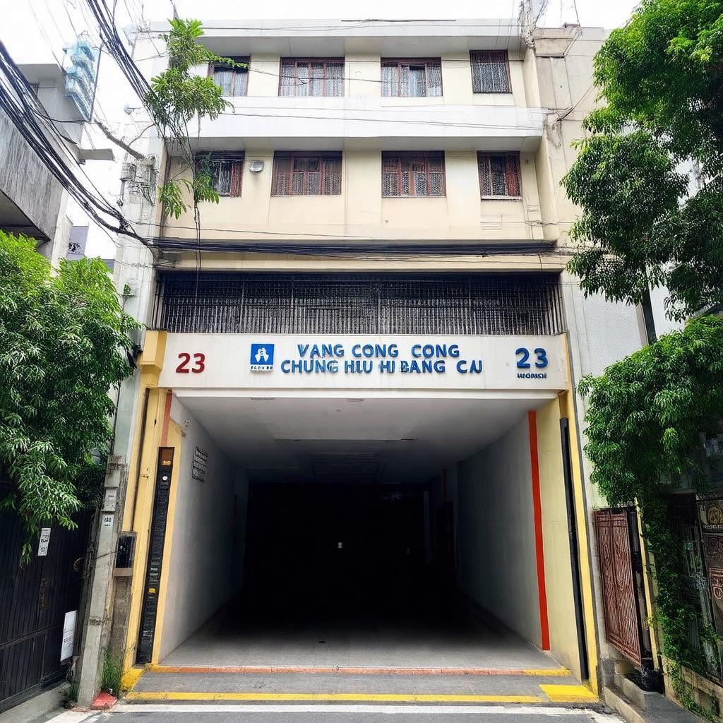 Mat tien hoac loi vao Van phong Cong chung Hoang Cau nam ben trong ngo 59 Hoang Cau, Dong Da