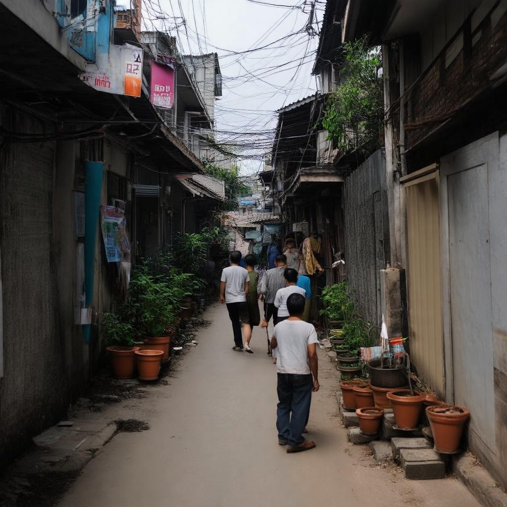 Cảnh sinh hoạt thường ngày hoặc cửa hàng tạp hóa nhỏ bên trong Ngõ 151 Nguyễn Đức Cảnh, Hoàng Mai.