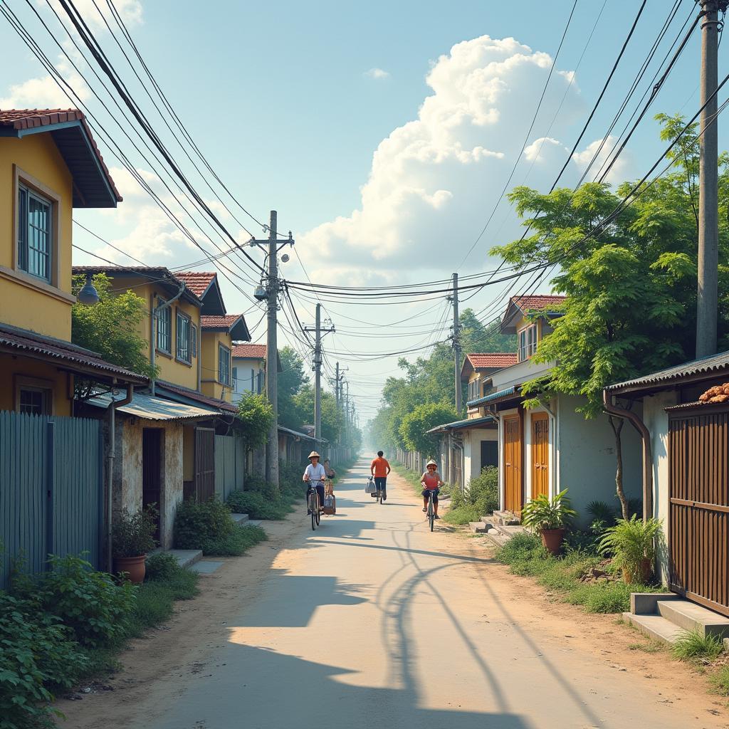 Hình ảnh cuộc sống thường ngày, nhà ở, và cộng đồng dân cư tại Ấp 5.