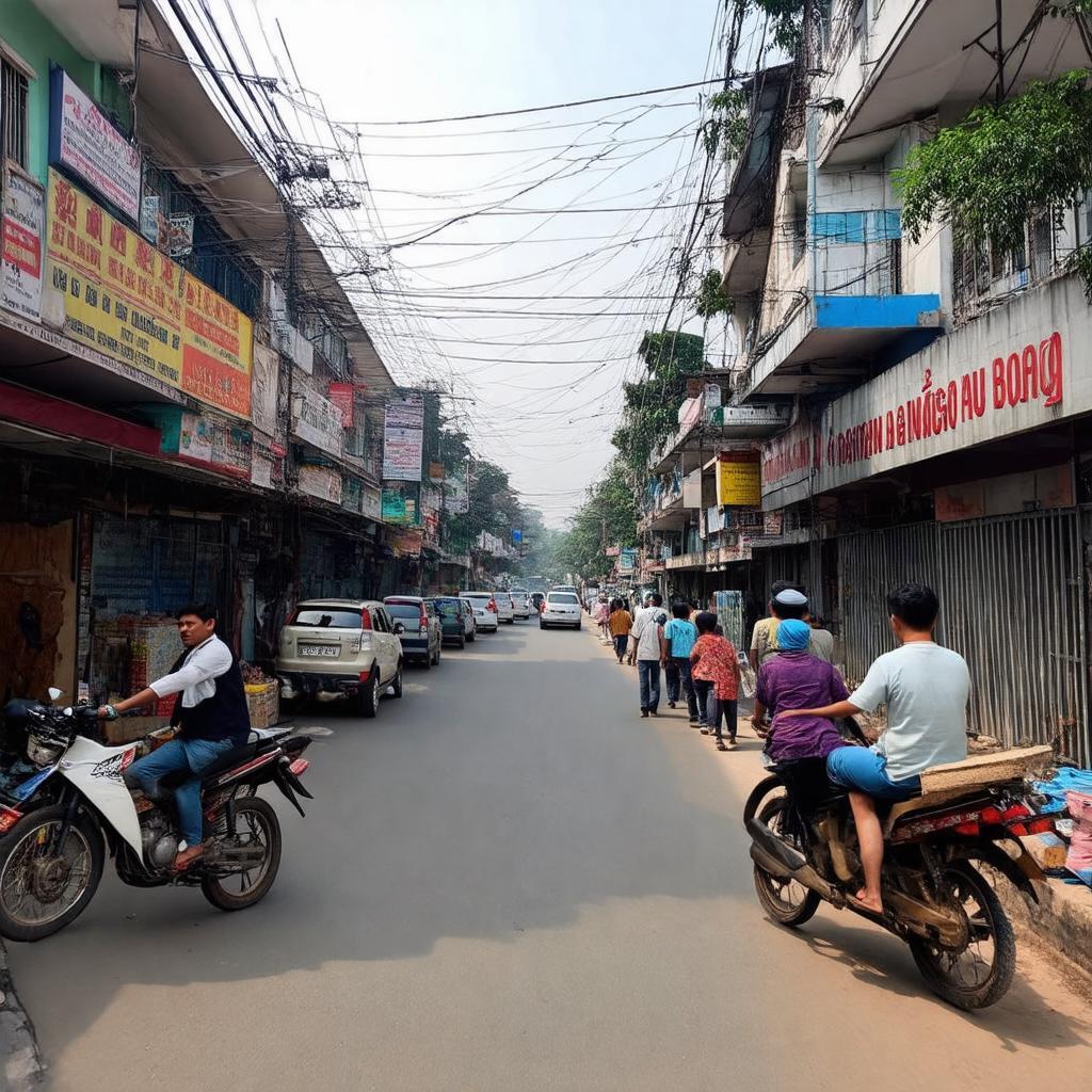 Canh sinh hoat mua ban kinh doanh tai nga tu Quang Thang Trang Dai