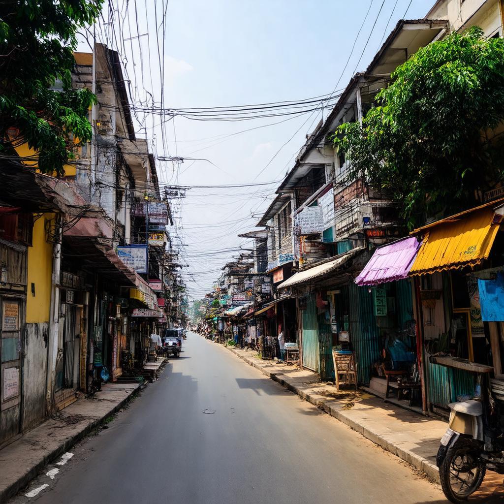 Góc nhỏ trên Đường Bãi Sậy Quận 6 với những cửa hàng cũ và kiến trúc nhà mang đậm dấu ấn thời gian.