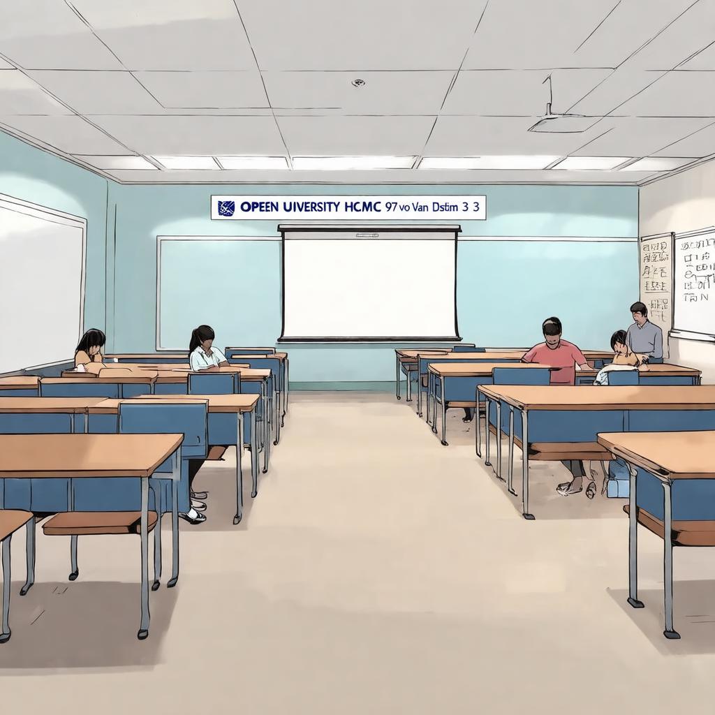 Không gian học tập sạch sẽ, thoáng đãng bên trong cơ sở Đại học Mở 97 Võ Văn Tần.