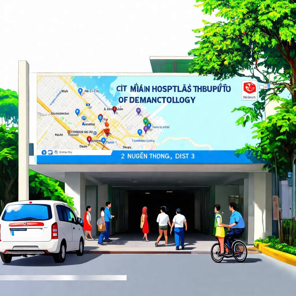 Hướng dẫn di chuyển đến Bệnh viện Da Liễu TP.HCM tại 2 Nguyễn Thông, Quận 3