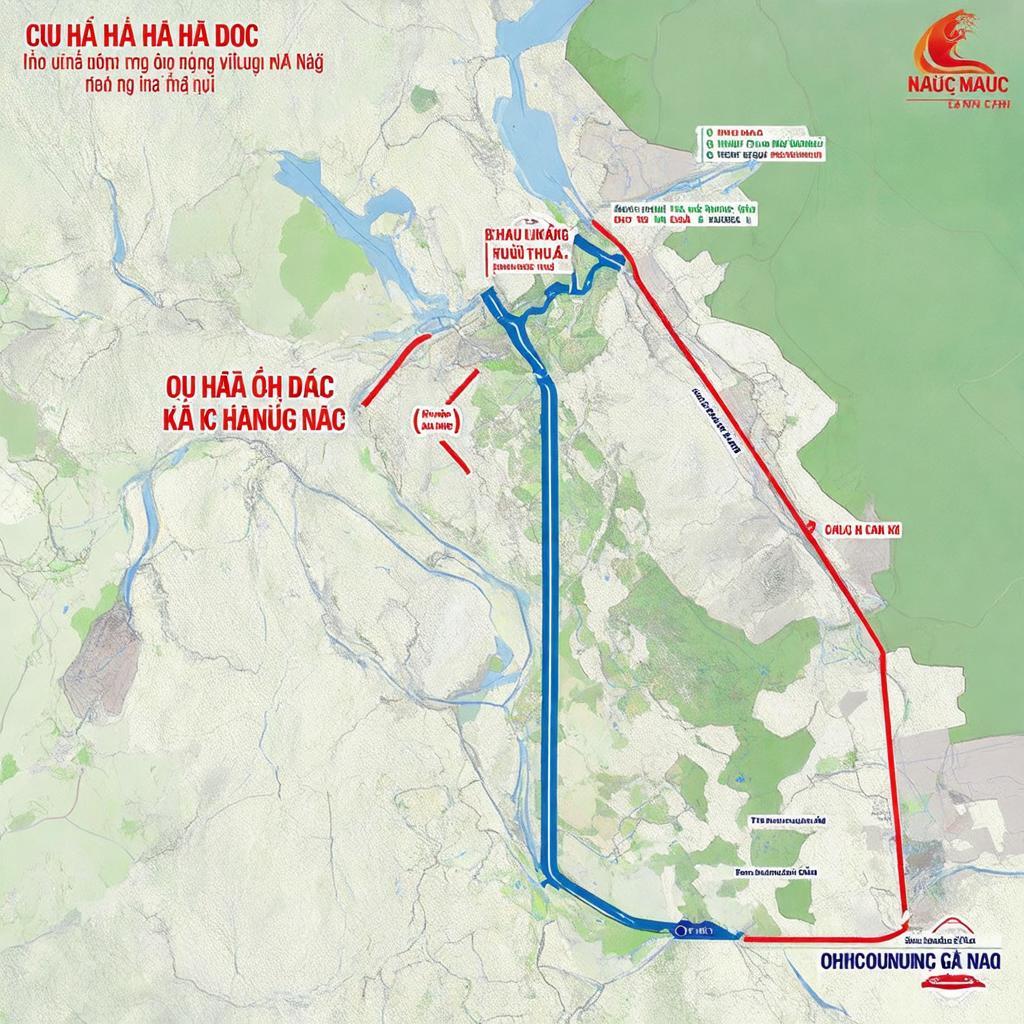 Bản đồ minh họa các tuyến đường chính đi đến Cầu Hà Dục từ trung tâm Hà Nội và các khu vực lân cận trong huyện Chương Mỹ