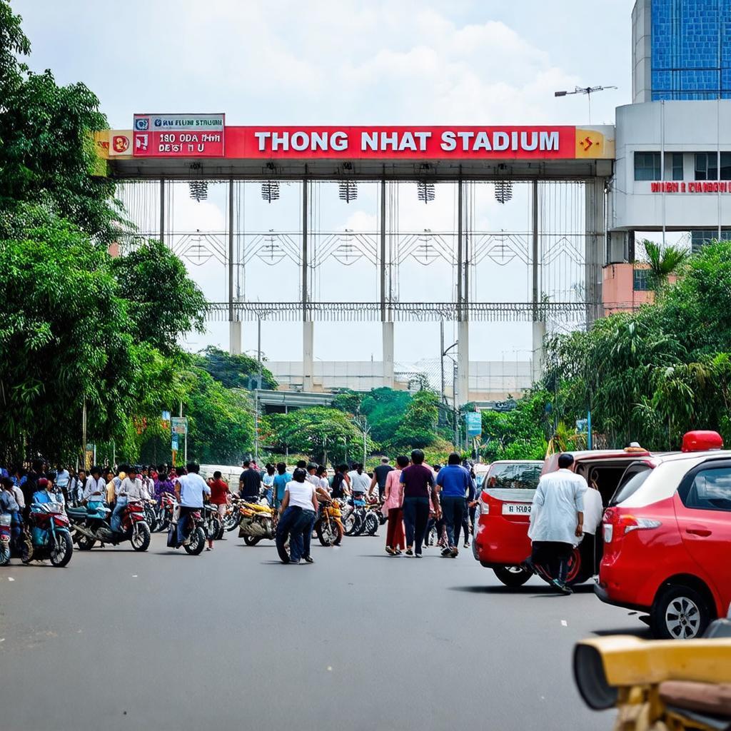 Hinh anh nguoi dan di chuyen den San van dong Thong Nhat, dia chi 138 Dao Duy Tu, Quan 10