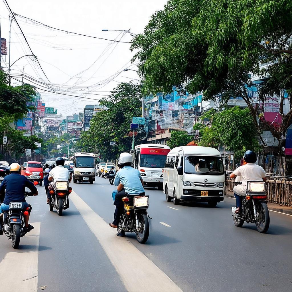Phương tiện giao thông đa dạng trên Đường Tạ Quang Bửu Quận 8