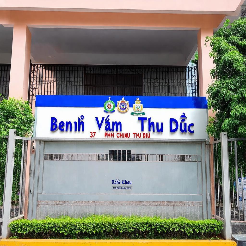 Cổng vào chính của Bệnh viện Tâm thần Thủ Đức tại địa chỉ 37 Phú Châu Tam Phú