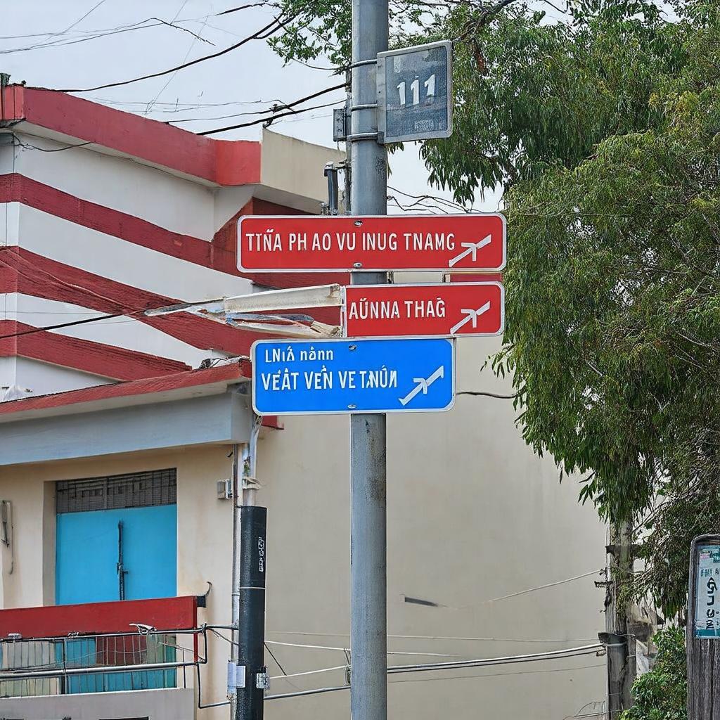 Biển chỉ dẫn đường hoặc một góc đặc trưng của Ngã tư Quán Trữ