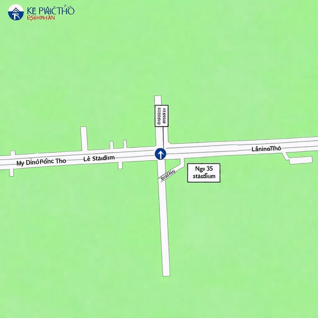 Minh họa bản đồ hoặc sơ đồ chỉ đường đến Ngõ 35 Lê Đức Thọ từ một điểm nổi bật gần đó.