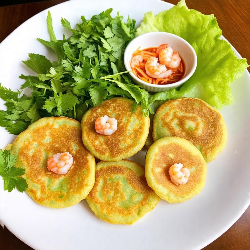 Dia banh khot Vung Tau Goc Vu Sua nong gion, nhieu nhan hai san tuoi ngon kem rau song tuoi.
