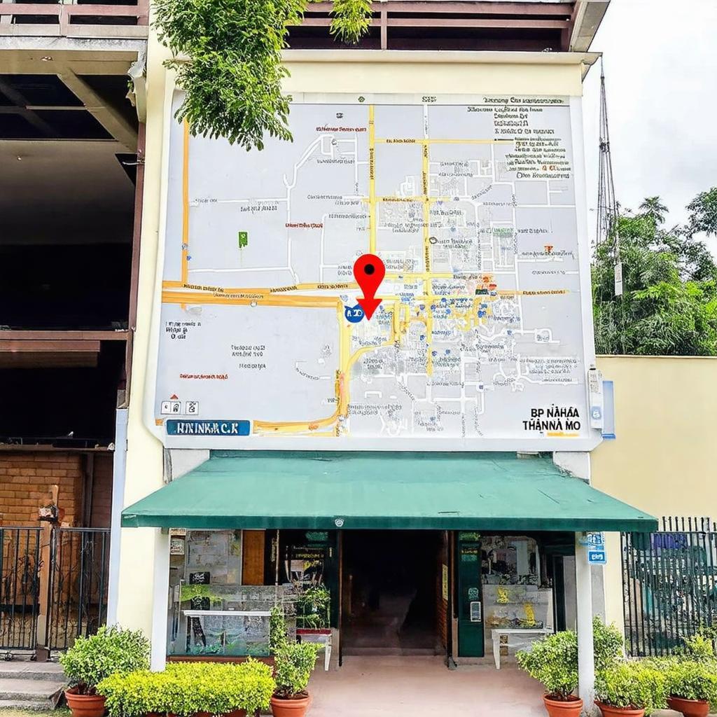 Bản đồ và hình ảnh bên ngoài giúp bạn tìm đường đến Bếp Nhà Mơ Chợ Vơi Thanh Hóa dễ dàng