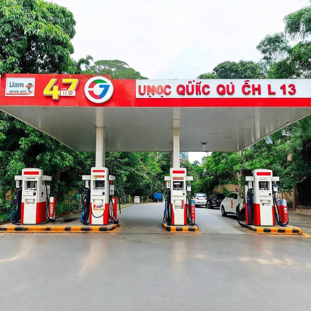 Hình ảnh mặt tiền Cây xăng 47 tại địa chỉ 39C Quốc lộ 13 Hiệp Bình Phước, giúp người dùng dễ dàng nhận diện từ xa