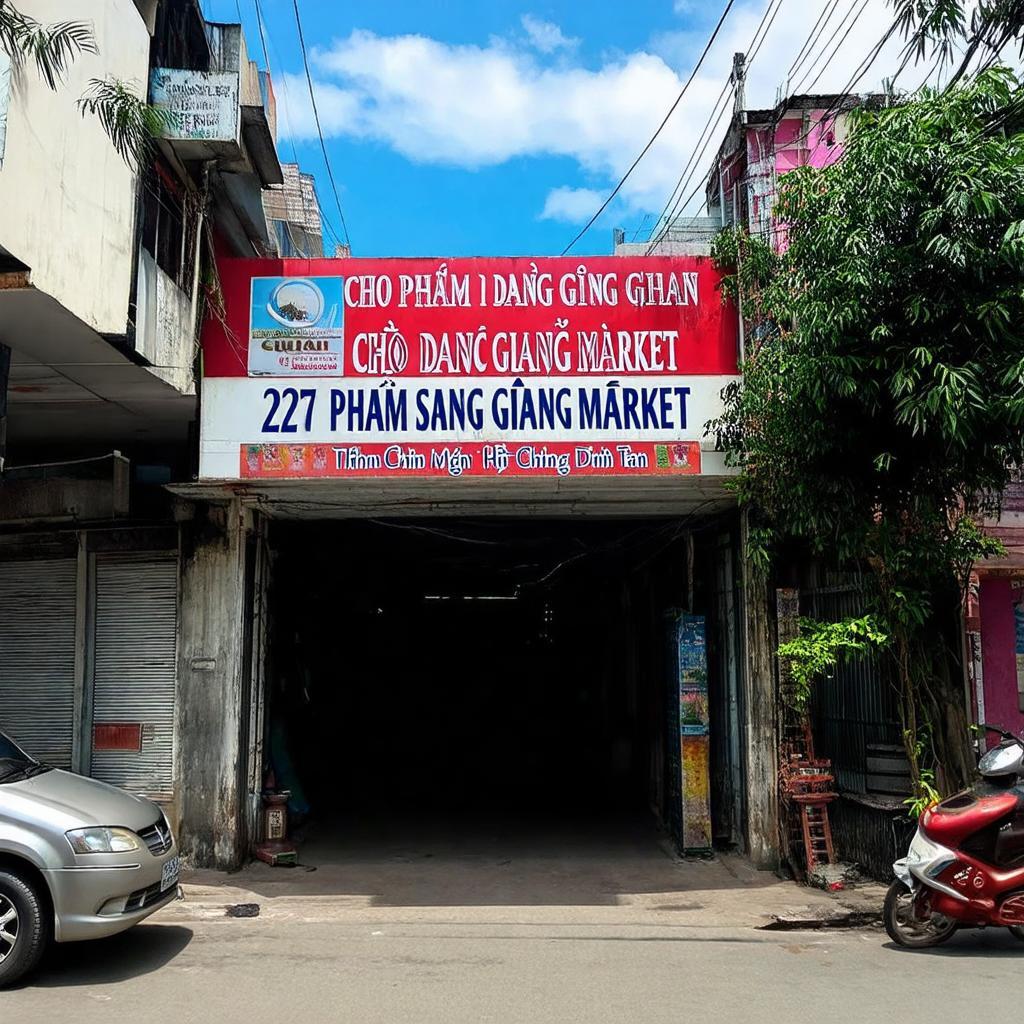 Biển hiệu hoặc lối vào Chợ Phạm Đăng Giảng tại địa chỉ 227 Phạm Đăng Giảng Bình Tân