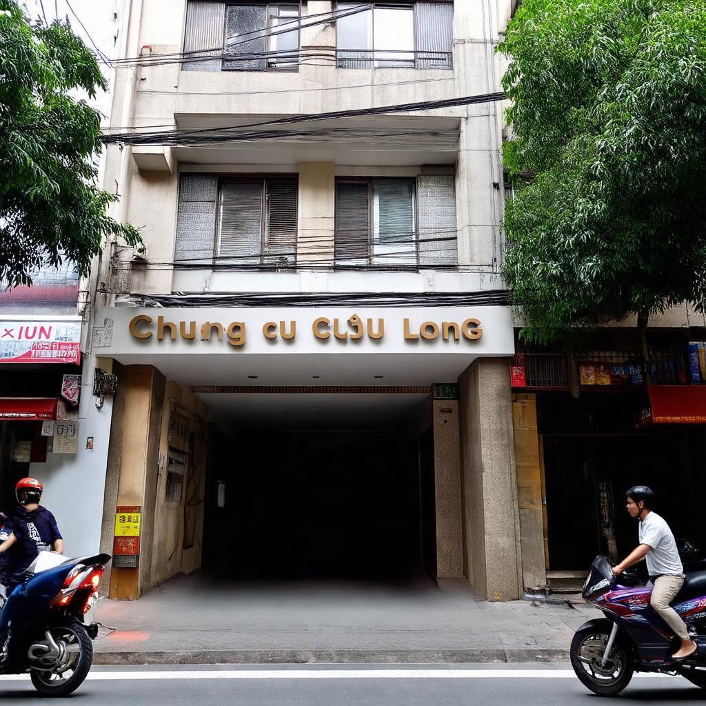 Mặt tiền Chung cư Cửu Long tại địa chỉ 117 Nguyễn Xí, Quận Bình Thạnh.