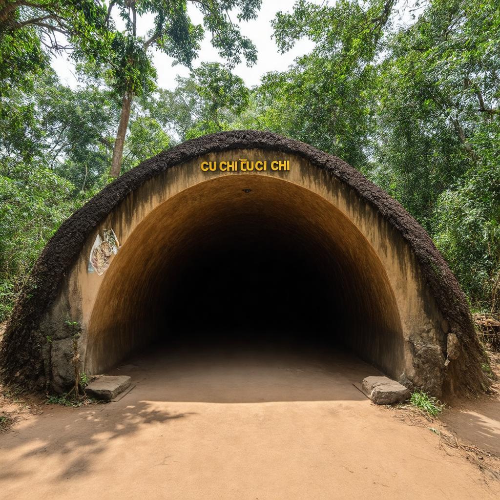 Cong vao khu di tich hoac hoat dong ben trong Dia dao Cu Chi.