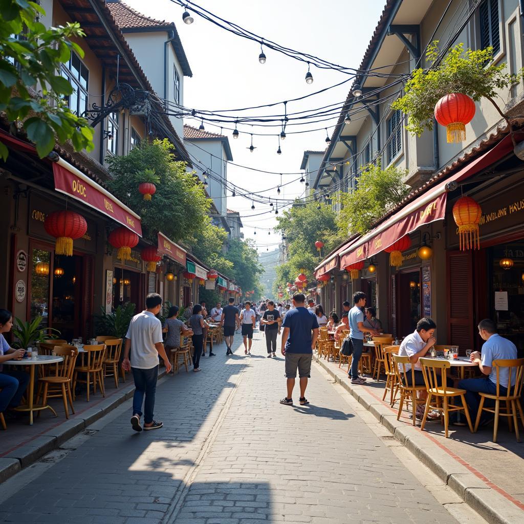 Khám phá các điểm ăn uống và mua sắm gần Quốc Cường Center Hotel — 324 Hoàng Diệu, Bình Hiên, Đà Nẵng.