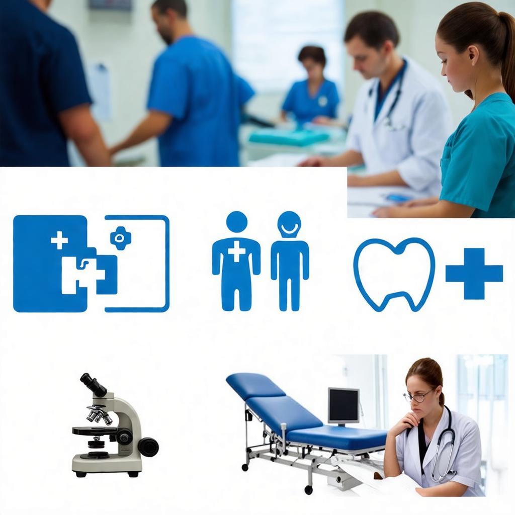Minh họa các dịch vụ y tế chuyên khoa và trang thiết bị tại Phòng khám 38 Lê Lợi.