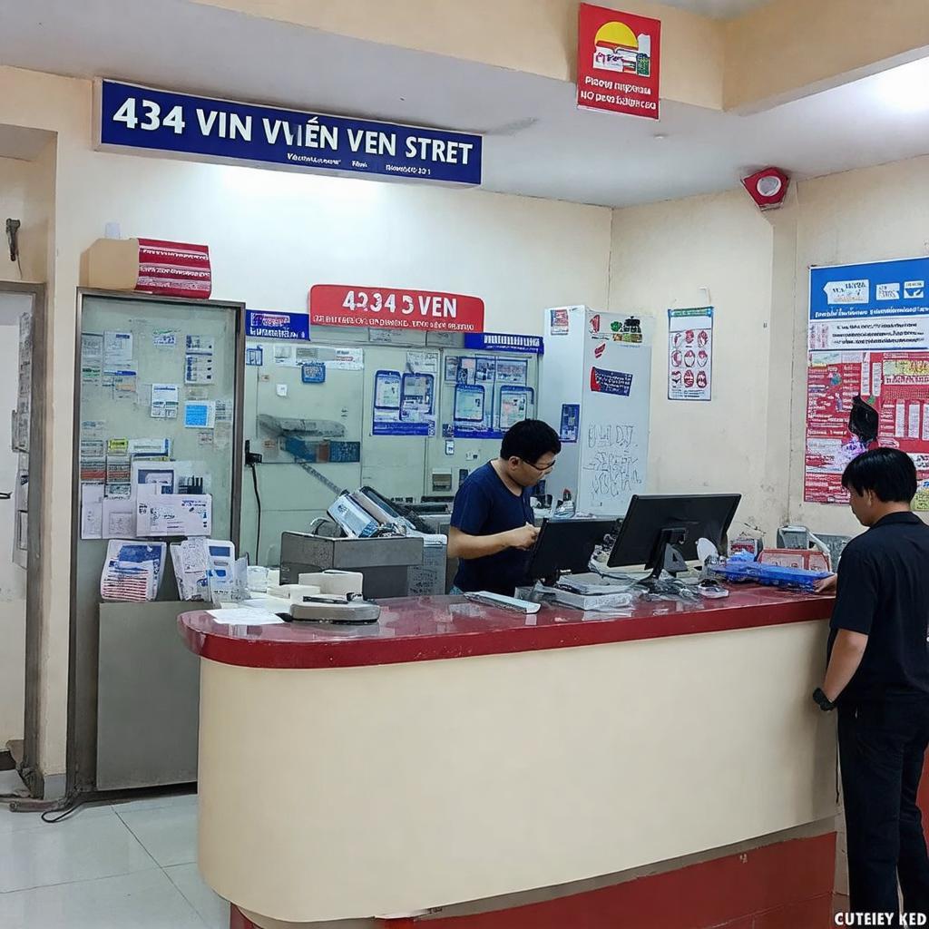 Quầy dịch vụ sửa chữa điện thoại tại Nhật Huy Mobi 434 Vĩnh Viễn sẵn sàng phục vụ khách hàng